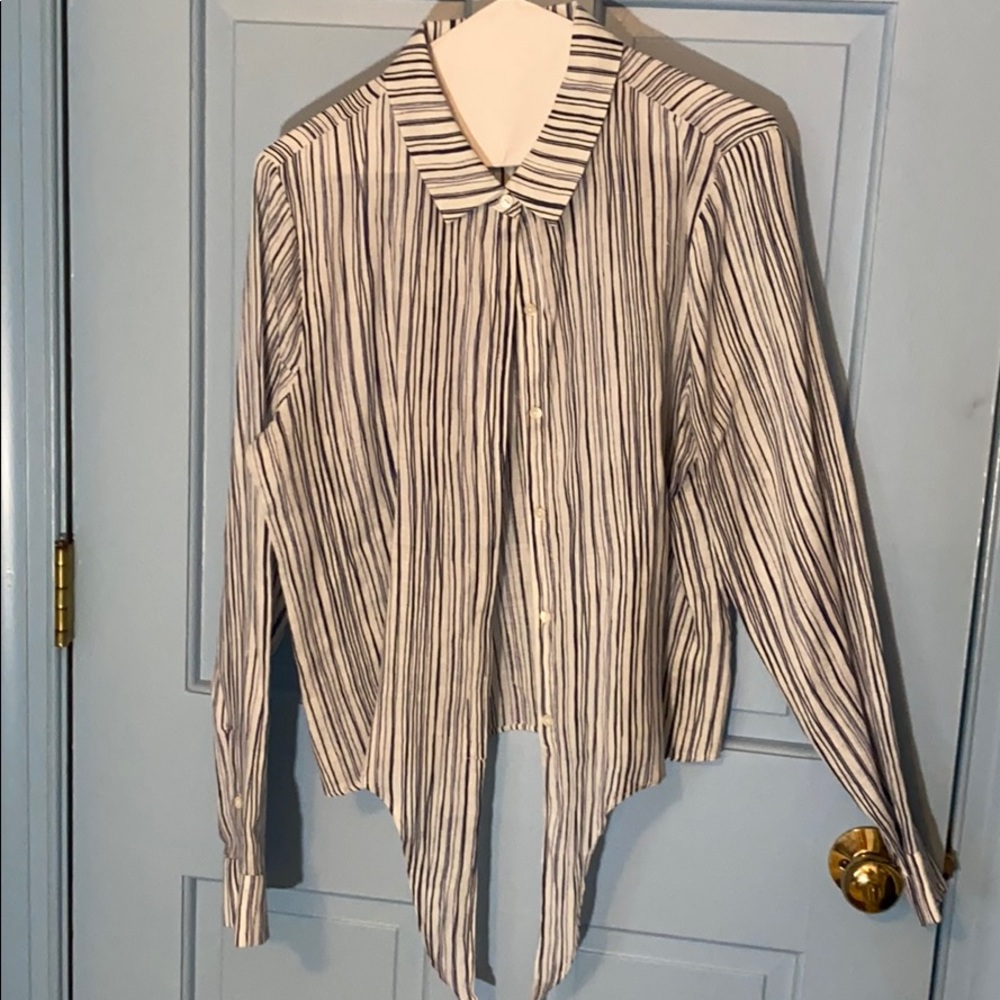 Ecru  blue and white shirt